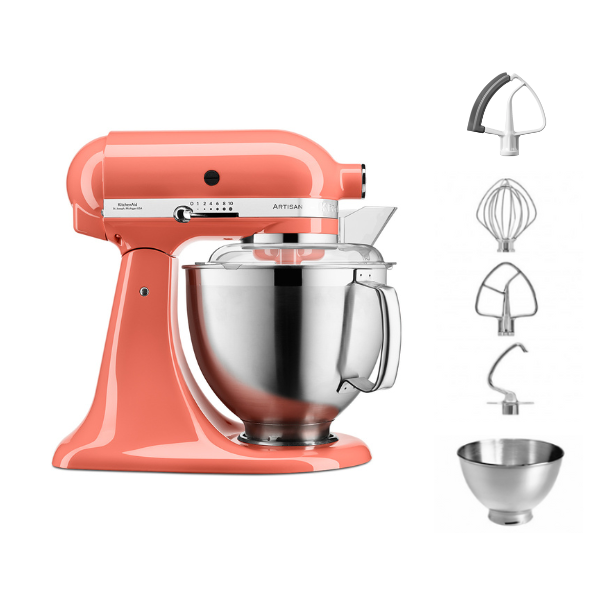 KitchenAid 4,8 L 5KSM185 Artisan Küchenmaschine Flexiset Artisan + Flexirührer