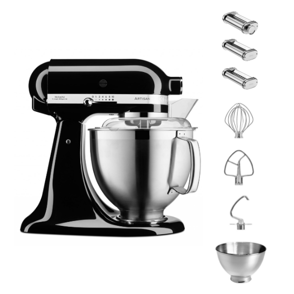 KitchenAid 4,8 L 5KSM185 Artisan Küchenmaschine Pastalover 3er Nudelwalzenset